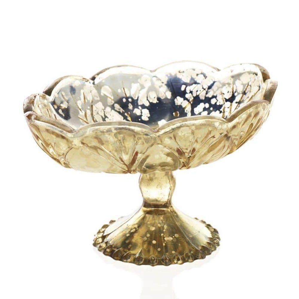 Accent Decor Gold mercury Carraway Pedestal Dish Flower Vase Wedding Centerpiec